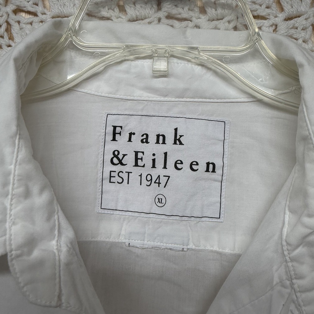 Frank & Eileen Joedy Super Luxe Shirt Women XL White Buttonup V Neck Long Sleeve - Picture 3 of 8